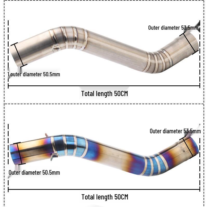 ZX6R 636 Motorcycle Titanium Exhaust Front Section (09-21 Models)