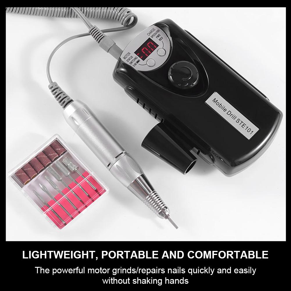 Echipament electric pentru unghii, mașină de îndepărtare a unghiilor reîncărcabilă, biți înlocuibil, instrument de manichiură pentru pile de unghii LCD, potrivit pentru acasă