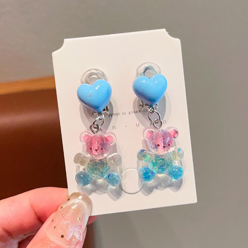Children'S Ear-Free Ear Clips, Cute Girls' Pain-Free Earrings, Earrings, Cartoon Cartoon Girl Earrings, Jewelry.