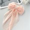 Chiffon Bow Polka Dot Streamer Hairpin Spring Clip Back of Head Female Hairpin Headgear Fresh and Sweet