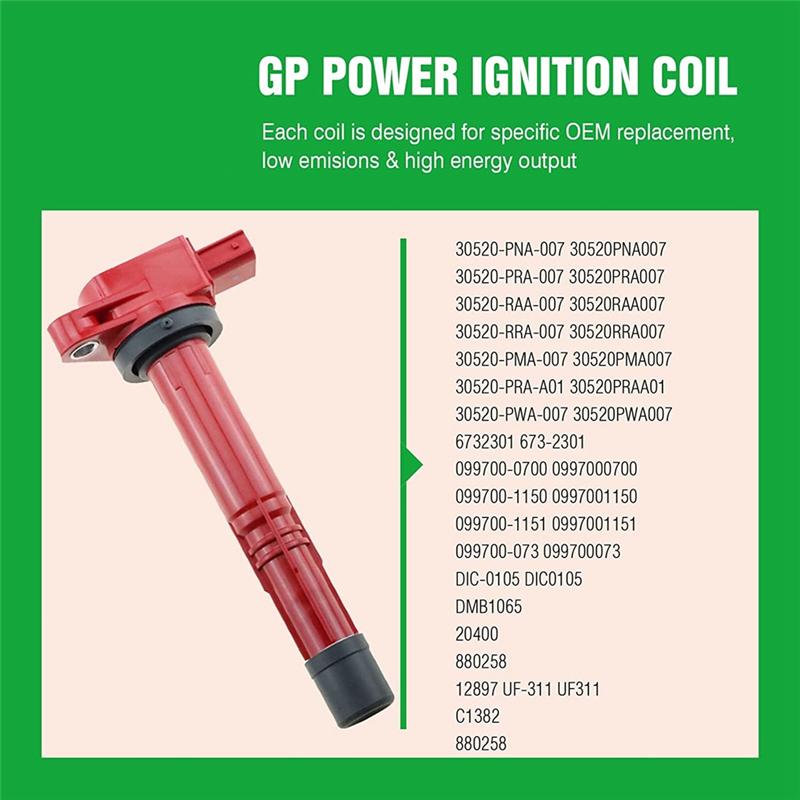 4PCS Ignition Coils Car Part For 2002-2011 Honda Civic K20 K24 K20Z3 Accord  S2000 CSX RSX 30520-PNA-007 30520-RAA-007