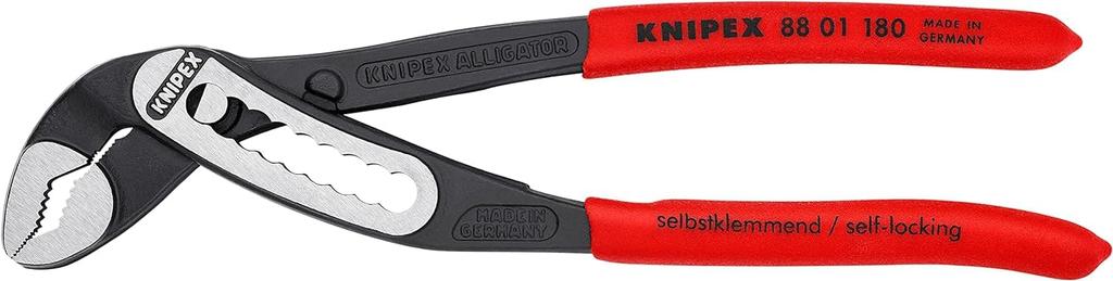 KNIPEX Water Pump Pliers Alligator Soft Plastic Handle 180mm [Blister Pack] 8801-180SB