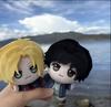 Banana Fish Ash Eiji 10cm Baumwoll-Plüschpuppe Druck Niedlich Q-Version Anime-Figur Selbstgemachter Schlüsselanhänger Geschenk für Fans