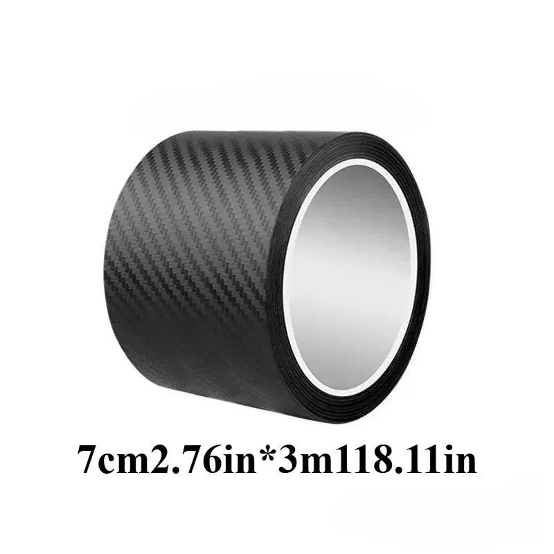 1PC 3D Carbon Fiber Sticker Paste Car Threshold Protective Film Anti Scratch Waterproof Matte Black Nano Sticker for Car Body