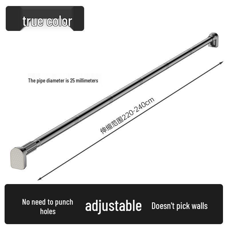 Retractable Stainless Steel Clothesline & Shower Curtain Rod Combo for Balcony and Bathroom