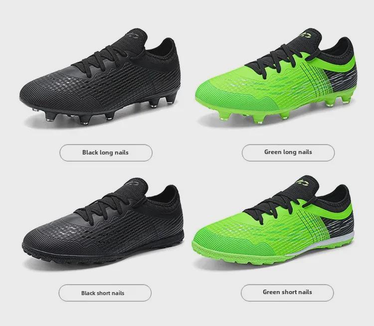 Unisex Non-Slip Black TF Soccer Shoes - Inspired by Ronaldo & Messi for Teens & Adults