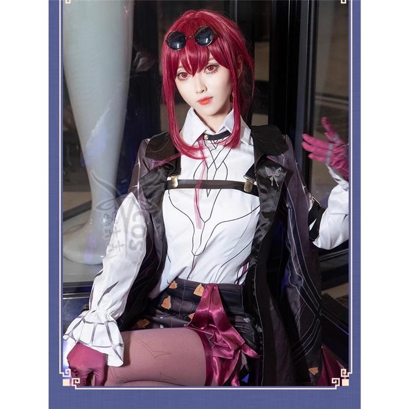 Honkai Star Rail Cosplay Kostüm Honkai Kafka Cosplay Kostüm Helloween Party Anzug mit Perücke Kafka Outfit Uniform