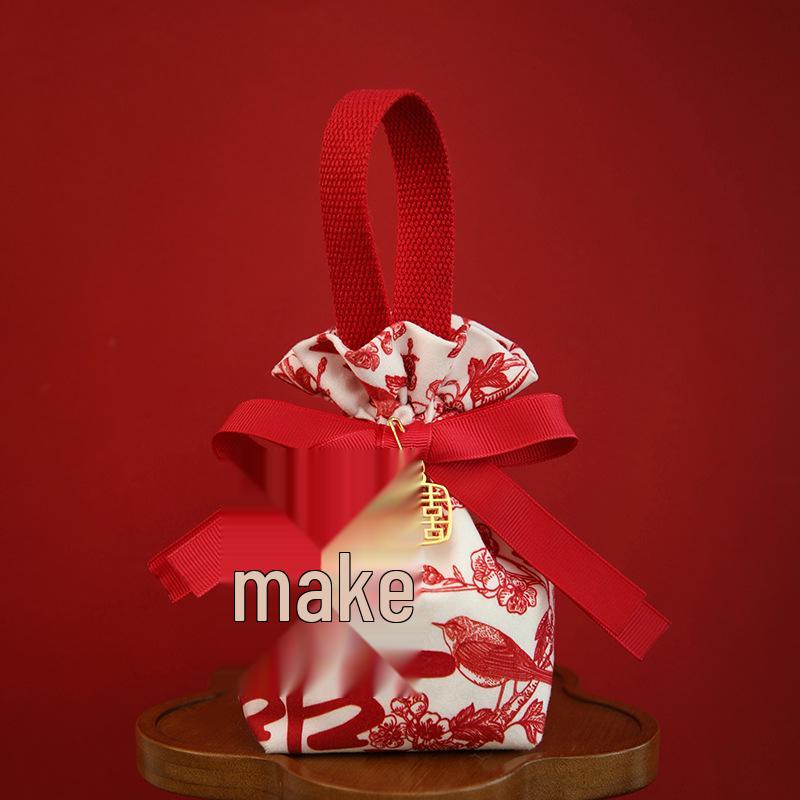 Wedding Candy Box and Bag Set - Reusable Cloth Bag and Empty Box for Wedding Favors and Packaging