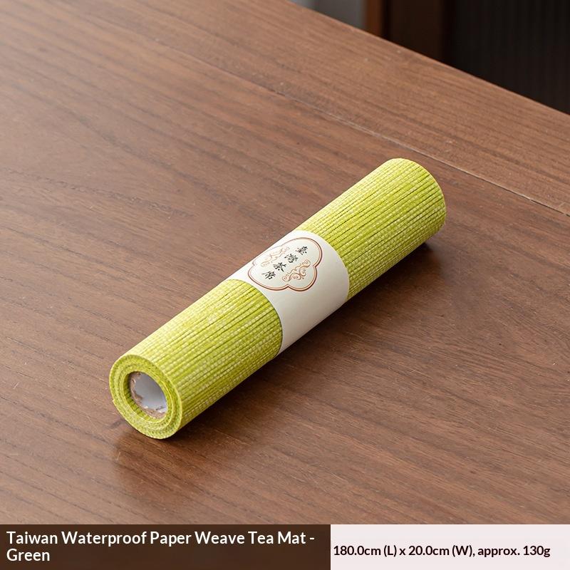 

New Chinese Zen-style Long Tea Mat Waterproof Tea Table Mat Woven Paper Solid Color Tea Table Kitchen Towel