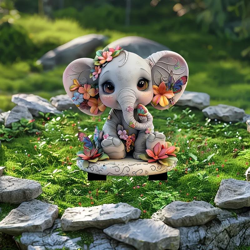 1Pc Cute Strawberry Hedgehog Garden Decoration 2D Flat Acrylic Ground Insert With Classic Spring Elements