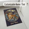 Tiger Forest Theme Soft Crystal Velvet Rug Custom Name & Text Print Non Slip Floor Rug for Bedroom Living Room