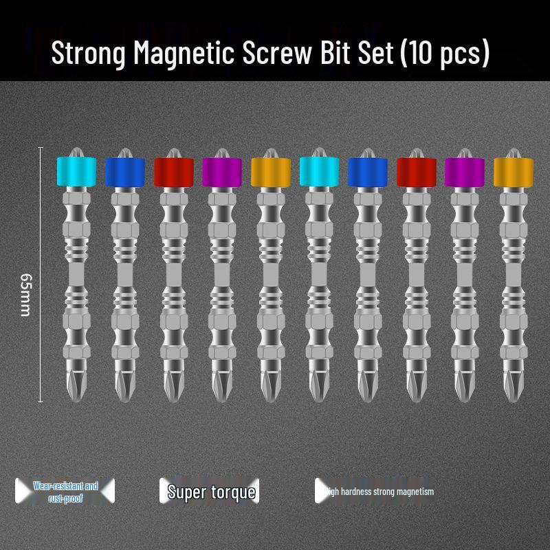 S2 PH2 Magnetic Phillips Bit with Double-Section Electric Drill Screwdriver and Positioning Ring