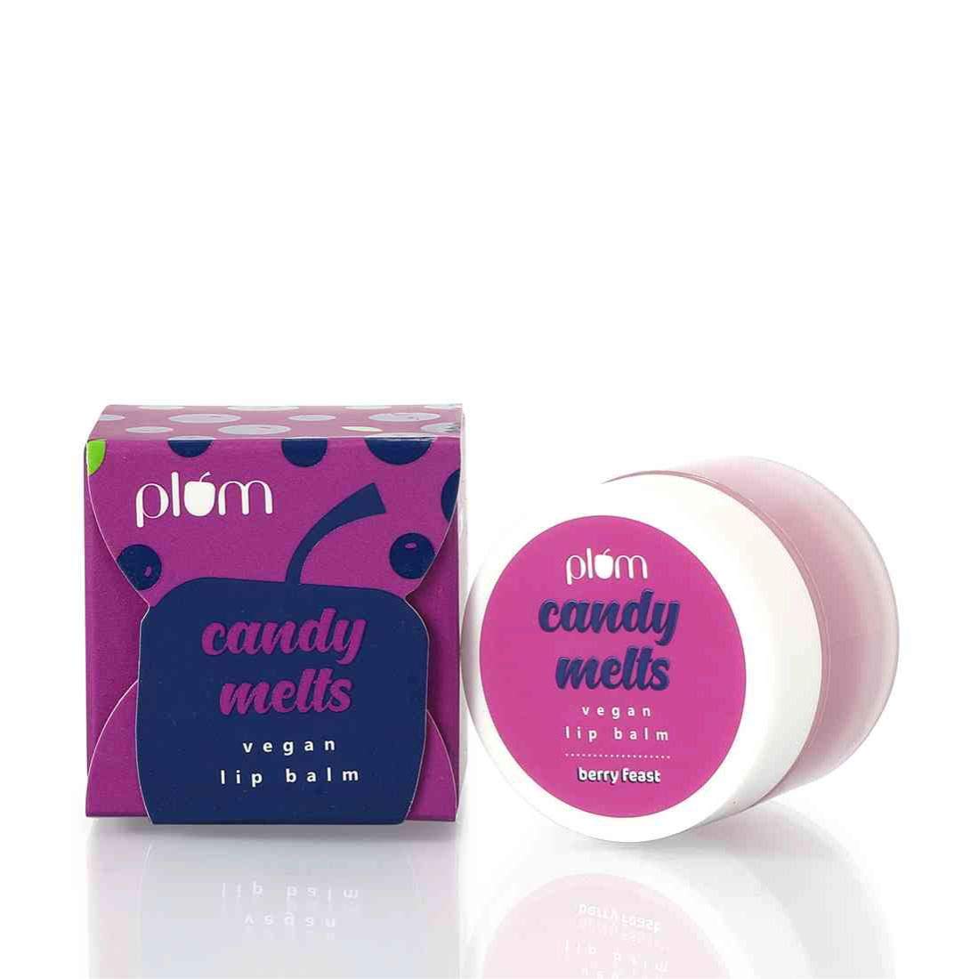 

Plum Candy Melts Vegan Lip Balm Berry Feast 12g | Dry Lips Moisturizer UV Protection & Shine
