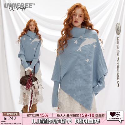 Women's Korean Style High-Neck Batwing Sweater