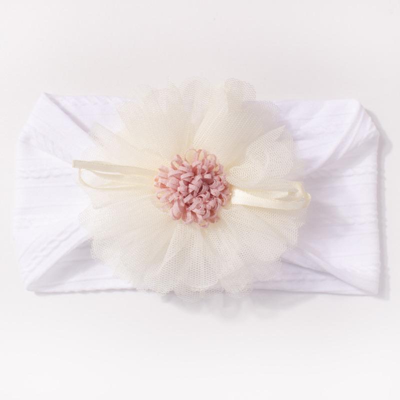 Hot-selling new children's headband cute mesh flower baby jacquard headscarf comfortable baby jewelry