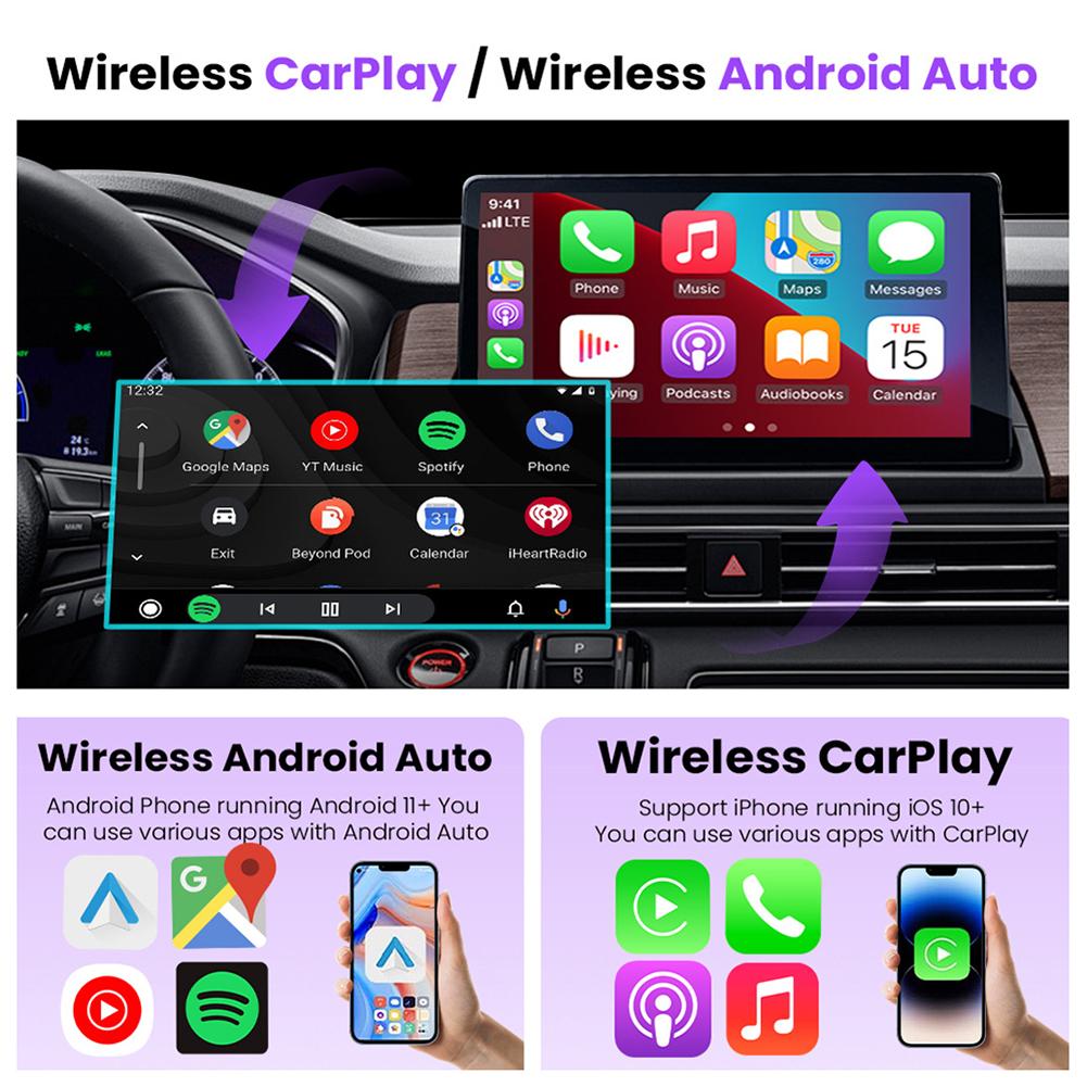 2 In 1 Carplays Adapter Wireless Carplays Androids Auto Adapter Wired To Wireless Converter For Automotive