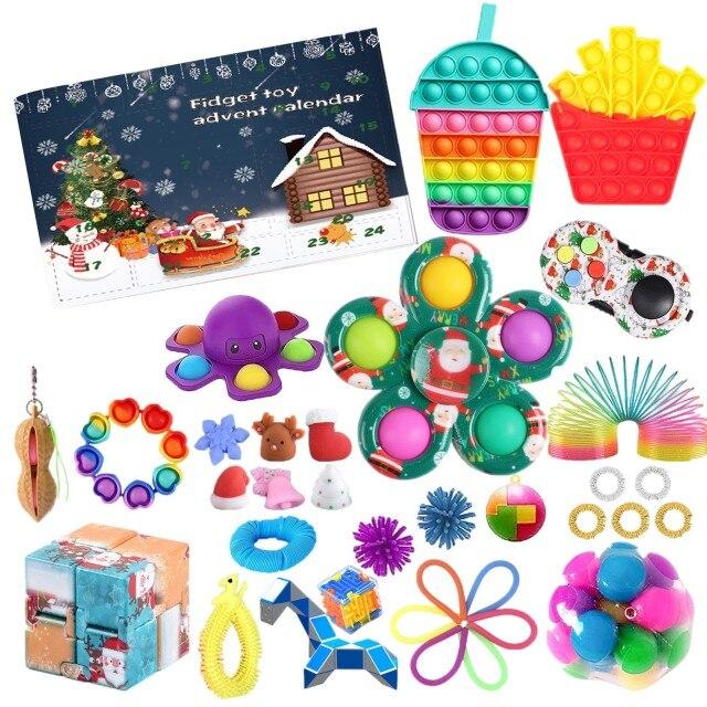 Lubibi Fidget Giocattoli Calendario Dell'Avvento 2025, Con 24 Fidget Giocattoli , antistress Calendario Conto Alla Rovescia Natalizio, Regali a Sorpresa Di Natale e Compleanno Per Bambini e Bambine
