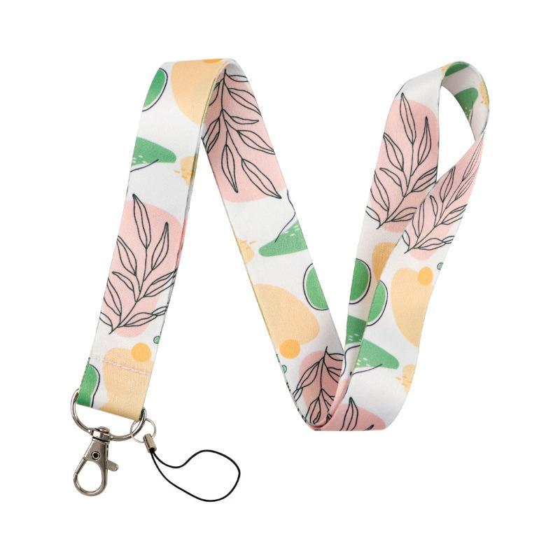 Leopard Print Heart-shaped Strawberry Mobile Phone Lanyard, Bus Card, Student Card, Work Certificate Hard Shell Multi-functional Card Case Lanyard