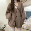 Soft Waxy Lazy Autumn and Winter New Loose Coat Wear Top Knitted Sweater Women's Lazy Wind Cardigan