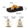 Thick-soled Heightening Cross-cool Slippers Are Comfortable At Home and Wear New Muffins and Beach Sandals.