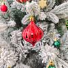 46Pcs Christmas Tree Ornaments Set Red Green White Snowflake Candy Cane Painted Baubles Holiday Home Decor