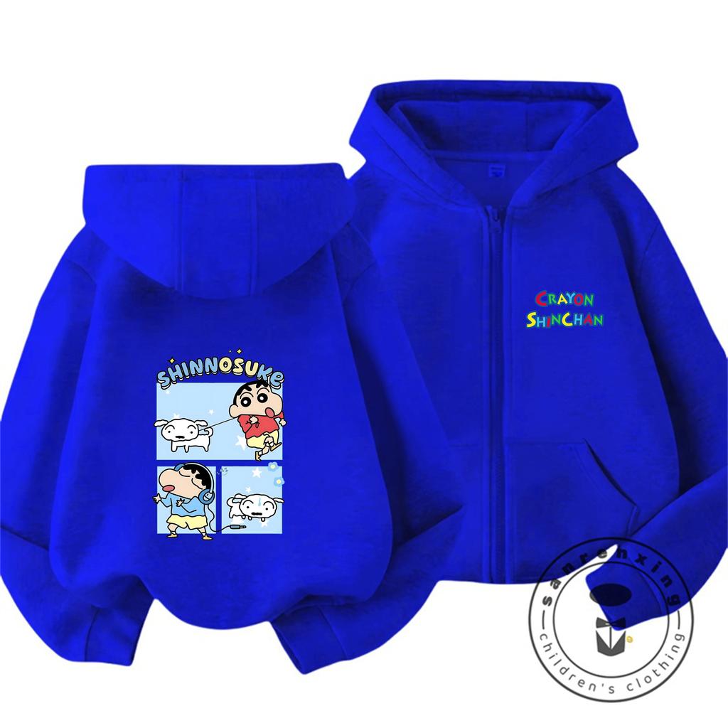 New Kids Zipper Hooded Sweatshirt Cute Cartoon Trendy Winter Outerwear Boys Girls
