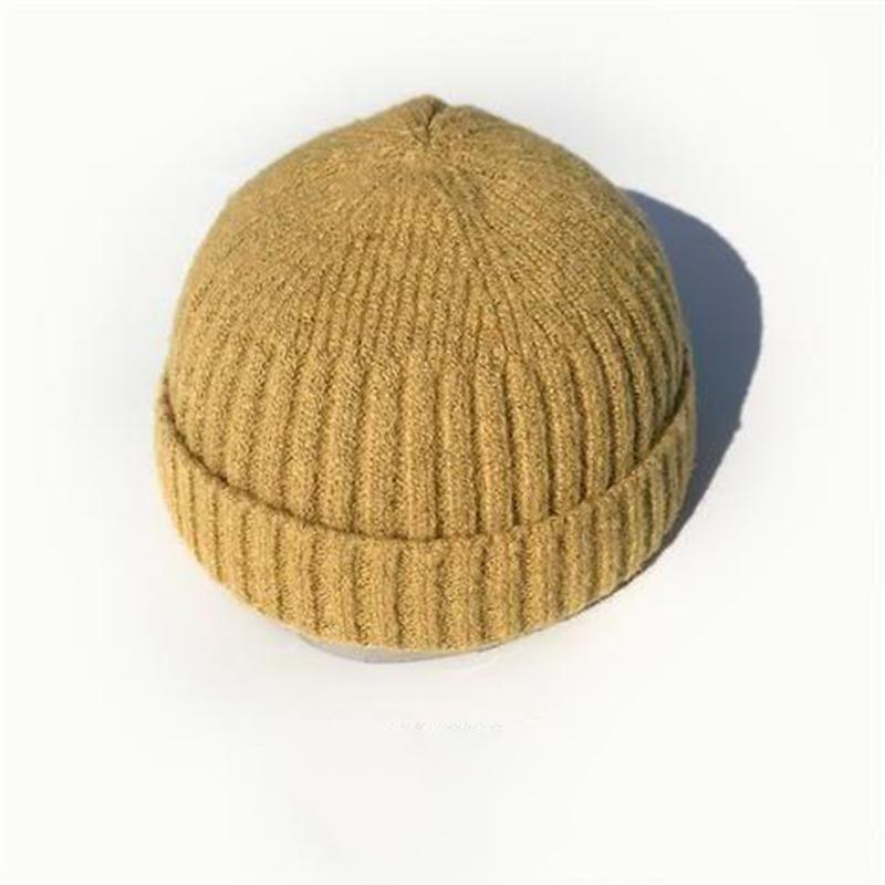 Unisex Strickmütze Vintage Hip Hop Einfarbig Gestrickte Mütze