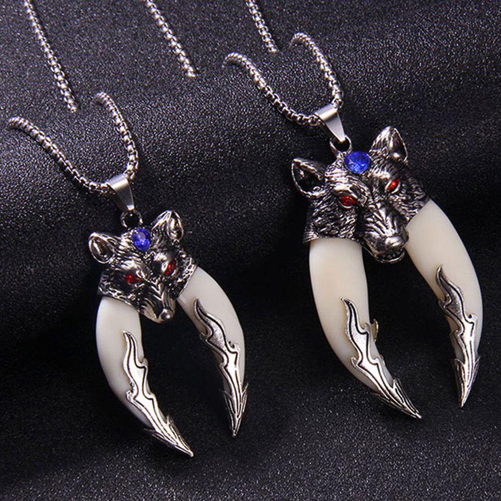 

Ожерелье Ювелирные аксессуары Мужские шеи Цепи Волки Зуб Кулон Чокер Кабан Кулон Ожерелье