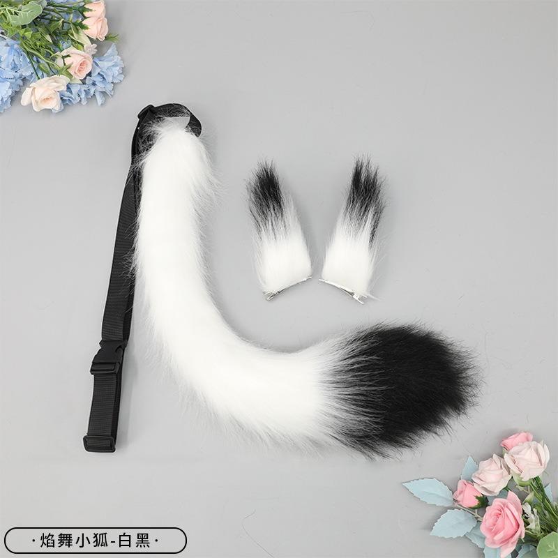 A handmade anime cute fox girl plush fox tail cosplay accessories beast tail waist
