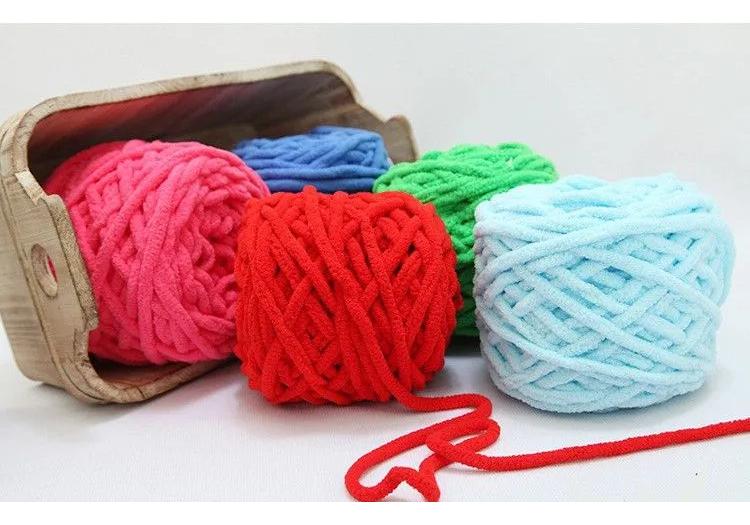 Thick yarn for knitting with hands, 6mm, 100g