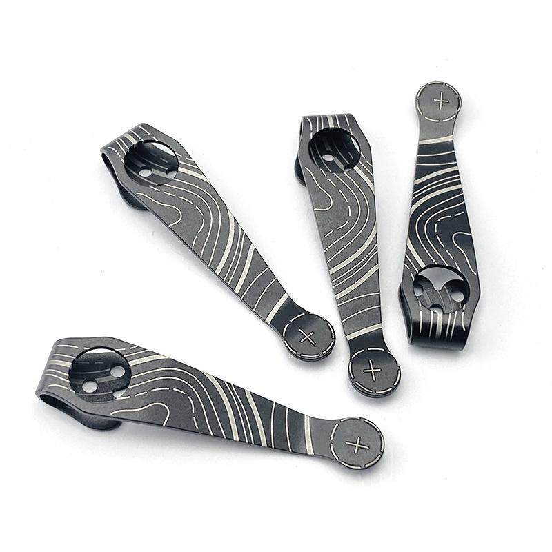 Black Top Quality Titanium Pocket Knife Clip Kydex Back Clips Waist Clip for C81 C10 C11 Folding Knife Back Clip