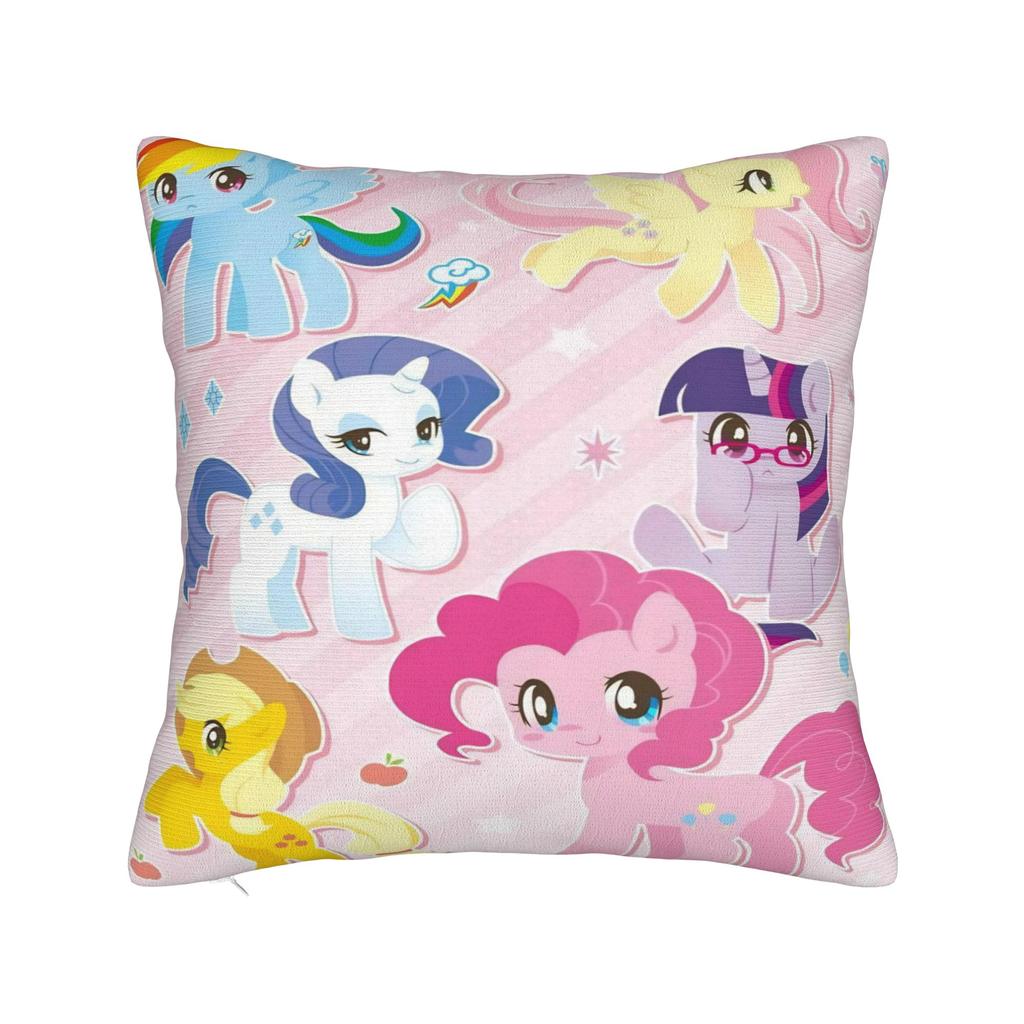 Cute M-My Cartoon P-Pony L-Little Pillow Cover Rainbow Novelty Pillow Case For Sofa Home Decor Soft Pillowcases Gift