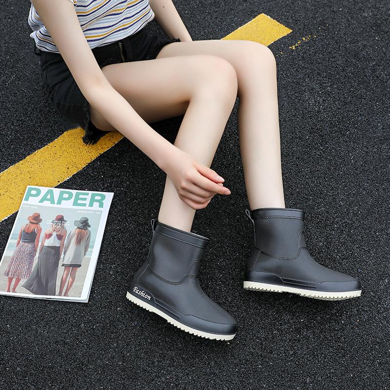 

rain boots rain shoes women s medium tube women s fashion shoes kitchen car wash non-slip shoes work rubber shoes women 40