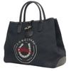 Used Longchamp Handbag Rozo canvas/leather Navy