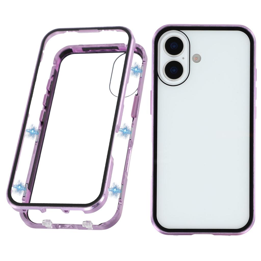 For iPhone 17 Case Double-Sided Tempered Glass Magnetic Clear Phone Cover