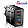 Caricabatterie USB 3A 4 Porte USB Quick Charge 3.0 Spina EU US Caricabatterie per Telefono Cellulare Adattatore da Parete Ricarica Rapida Portatile Per 16 Pro