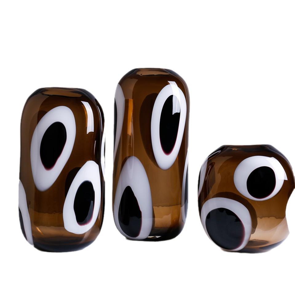 Glass Vase Transparent Spot Pattern Hydroponic Accessories Terrarium Ellipsoid Flower Vase Home Decoration Accessories