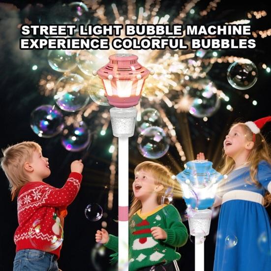 Street Lamp Bubble Machine with Music & LED Lights Automatic Bubble