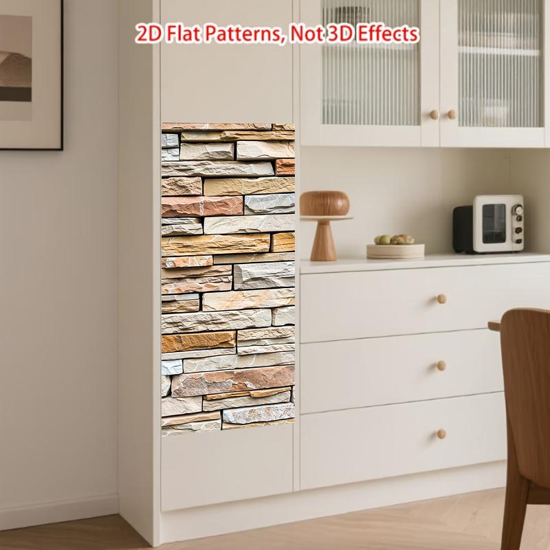 84Style Fridge Stickers Refrigerator Cover Door Landscape Plant Sea Vinyl Self Adhesive Kitchen Furniture Decor Wrap Freezer Sticker DIY