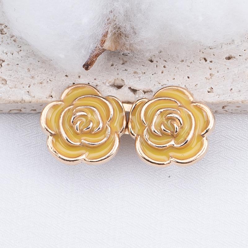 Rose Waist-Cinching Button: Metal-Free, Stitch-Free, Detachable Hook-and-Eye for Jeans