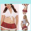 Lingerie Women Sexy Schoolgirl Student Uniform Cosplay Underwear Lace Dress