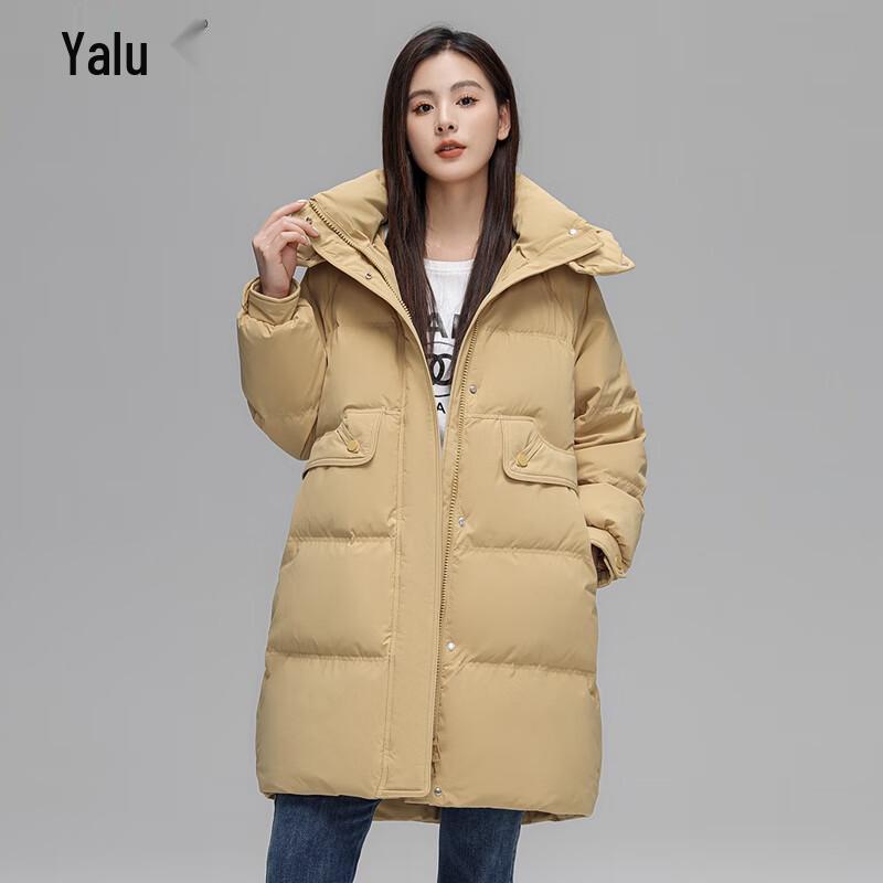 Yalu 2025 Winter Women's Mid-Length Hooded Down Jacket