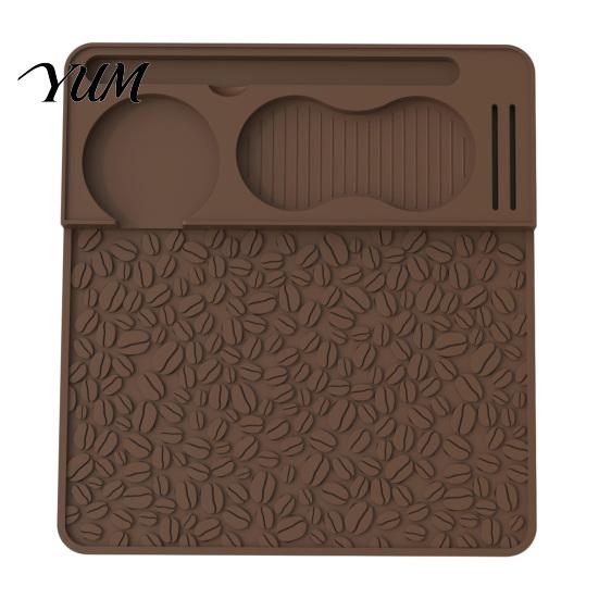 Coffee Station Counter Organizer Silicone Espresso Tamping Mat, Non-Slip Tamper Heat Non Slip Holder Resistant Pressing Pad for Home Barista