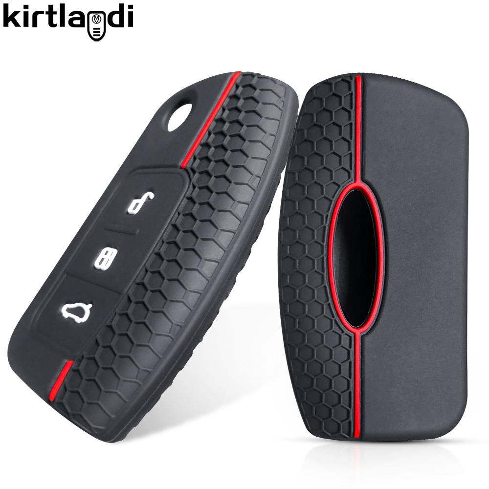 Silicone Car Key Case Cover Key Holder For Ford Focus Mk2 C Max S-Max Ecosport Fusion Fiesta Mk7 Cowgar Mondeo 2 Mustang Mach