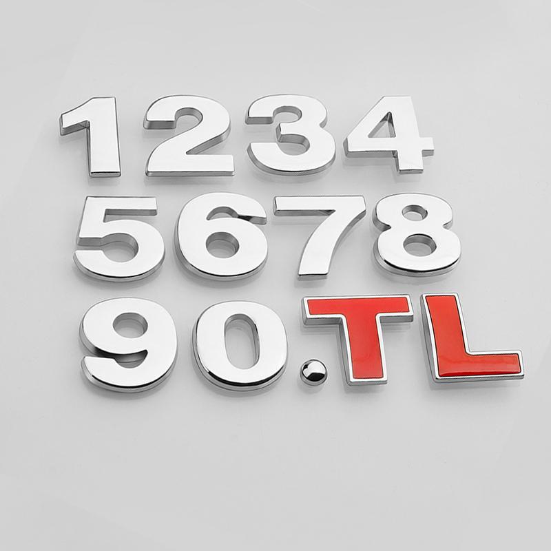 3D Metal Car Displacement Standard Rear Trunk Emblem Badge Sticker 1.0 1.2 1.4 1.6 1.8 2.0 2.5 2.8 3.0 L T 2.0T 3.0T Volume Logo
