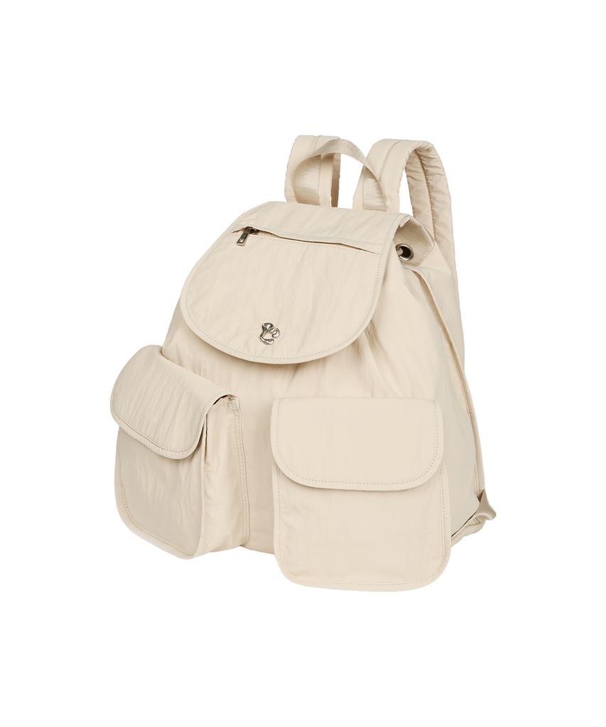 Lmr Floral Logo Light Two-Pocket Backpack Cream
