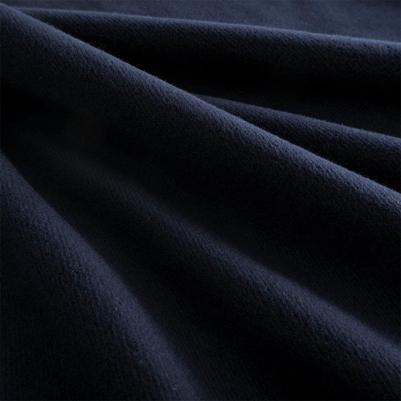 Navy Blue Winter Thick Velvet Pullover Round Neck Long Sleeve Bottoming Sweater