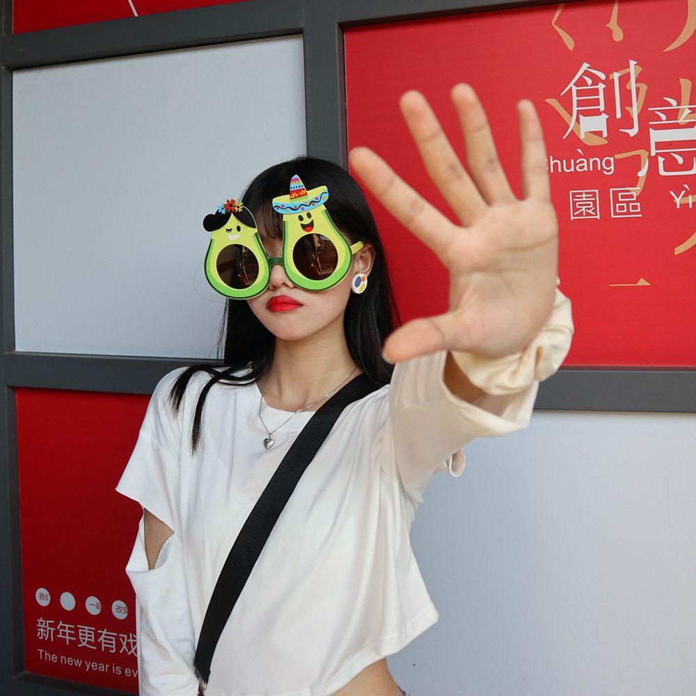 Funny Sunglasses Big Frame Ice Cream Pineapple Sun Glasses Women Holiday Celebration Party Decorative Eyeglasses Selfie Props