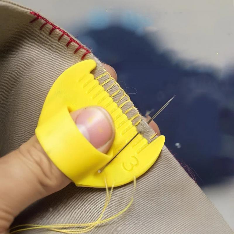 Finger Template Hand Sewing Handheld Sewing Alignment Guide Thumb Protection Needle Gauge Tool For Quilting Fabric Arts