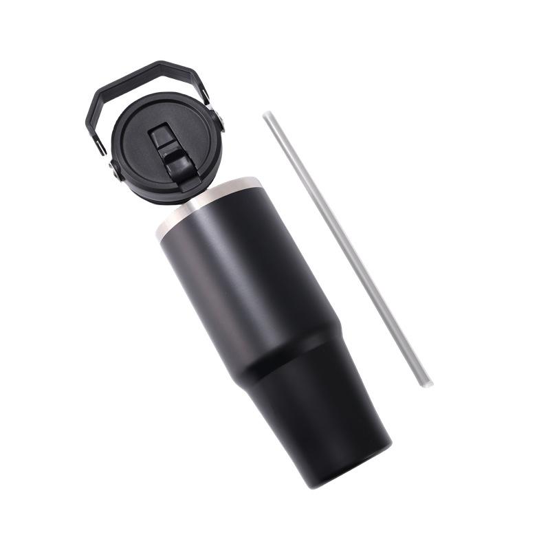 30 Oz Thermos Bottle and Straw Cup Thermal Coffee Cups Travel Camping Portable Sealed To Prevent Leakage Straw/Flip Water Bottle